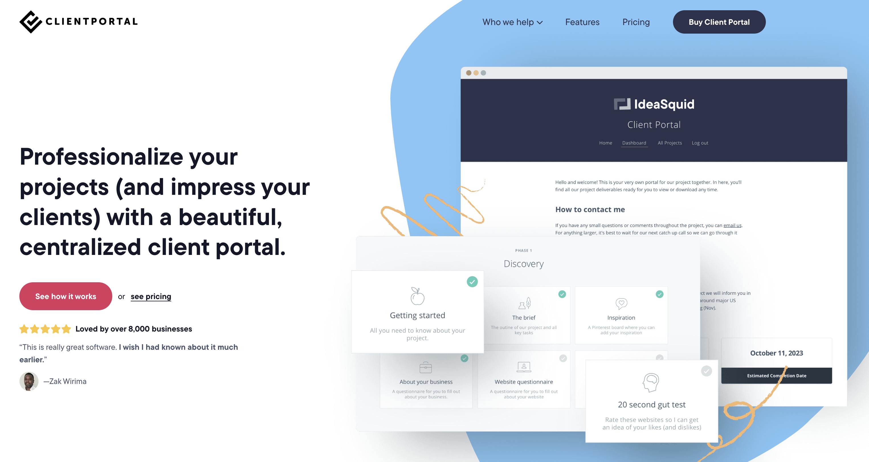 Screenshot of client-portal.io website